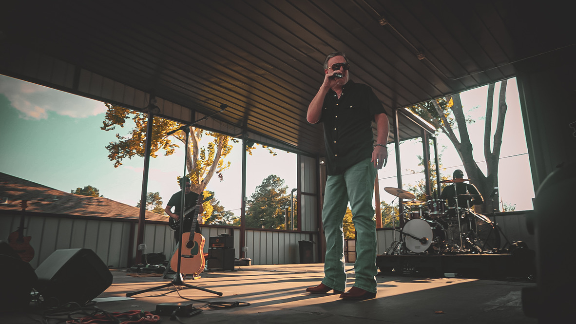 Lance Medlin on stage